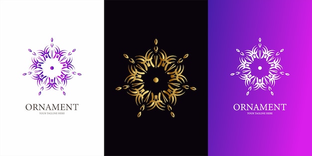 Projekt Szablonu Logo Kwiat, Ornament Lub Mandali. Ent Projekt Szablonu Logo.