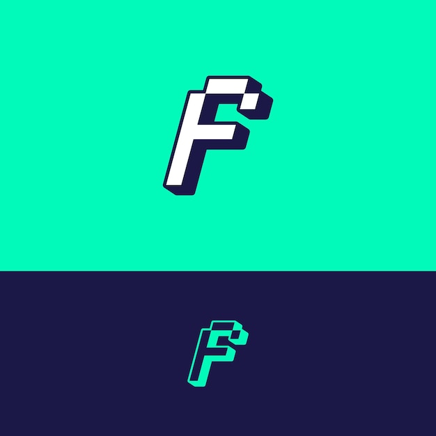 Projekt Szablonu Logo Litery F Pixel