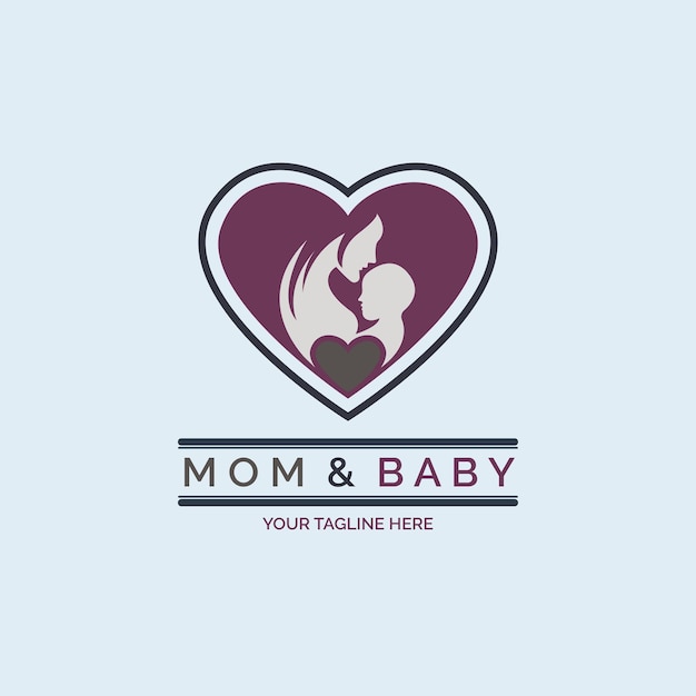 Projekt Szablonu Logo Moms And Baby Love Dla Marki Lub Firmy I Innych