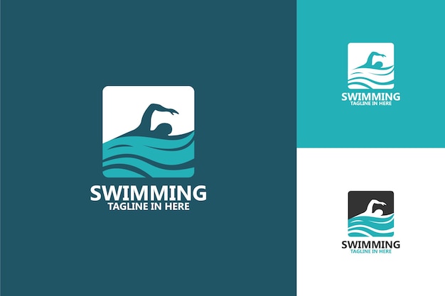 Projekt Szablonu Logo Pływania