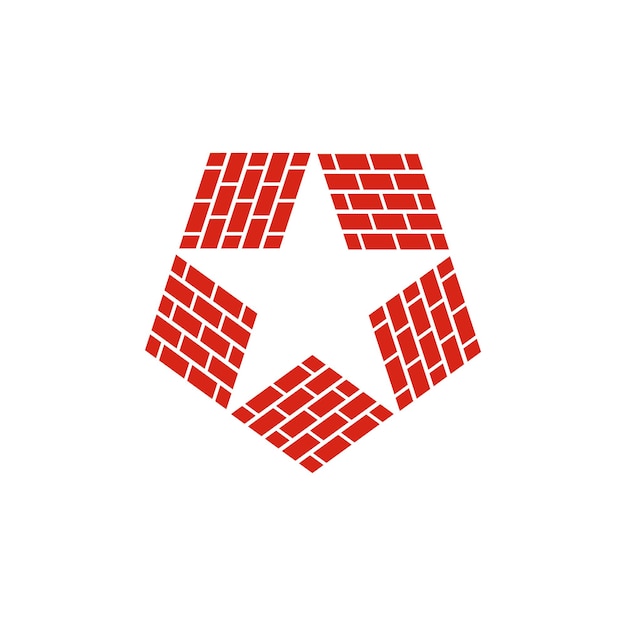 Projekt Szablonu Logo Star Brick Construction