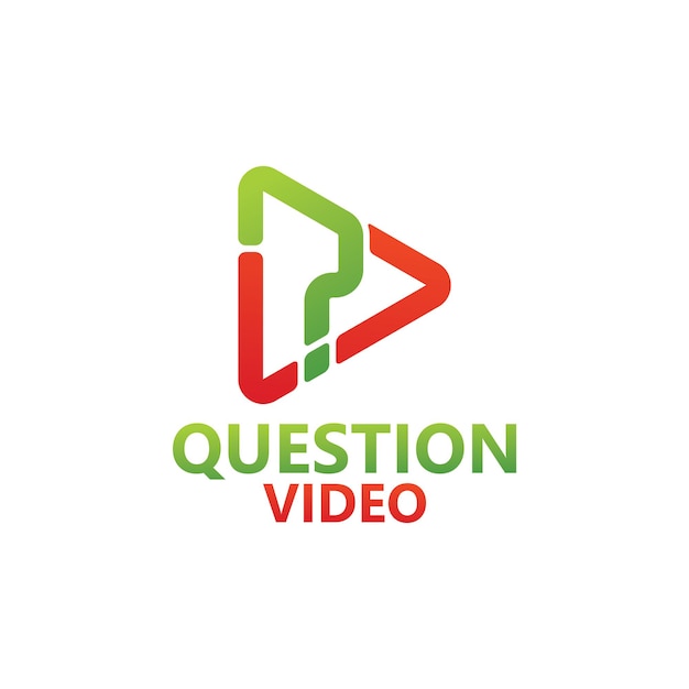 Projekt Szablonu Logo Z Pytaniem O Odtwarzanie Wideo