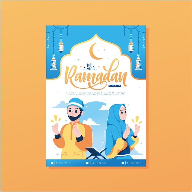 Projekt Szablonu Plakatu Ramadan Kareem