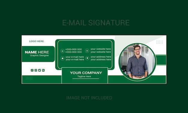 Projekt Szablonu Podpisu E-mail I Osobisty Projekt Mediów Społecznościowych Lub Stopki Wiadomości E-mail