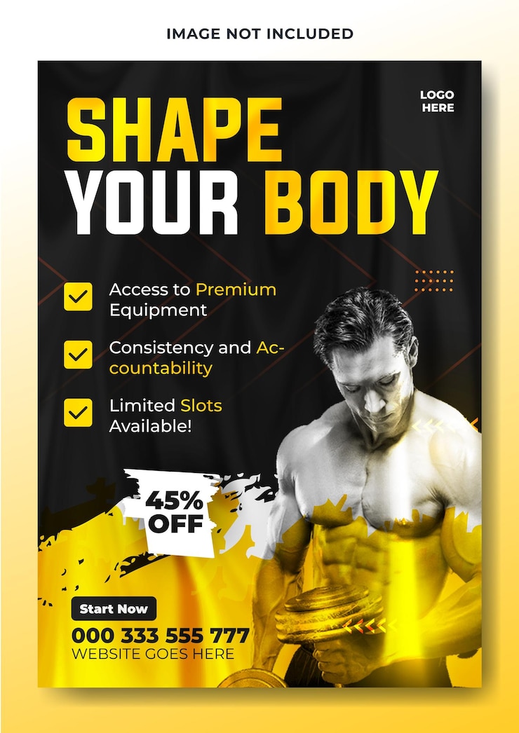 Wektor projekt szablonu ulotki fitness