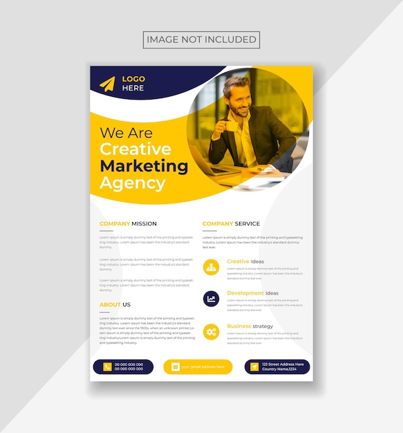 Projekt szablonu ulotki nowoczesnej agencji marketingu cyfrowego