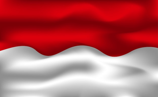 Projekt Szablonu Wektorowego Fali Flagi Indonezji