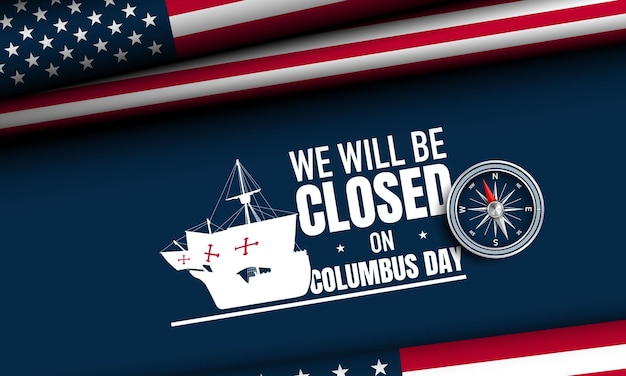 Projekt Tła Na Dzień Kolumba Będziemy Zamknięci Na Dzień Kolumba