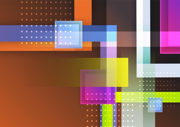 Wektor projekt tła technologicznego z kolorowymi kształtami geometrycznymi abstrakcyjne tło wektorowe geometryczne