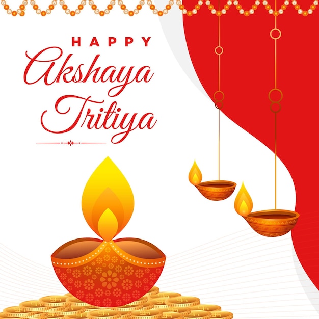 Projekt Transparentu Szczęśliwy Szablon Festiwalu Indyjskiego Akshaya Tritiya