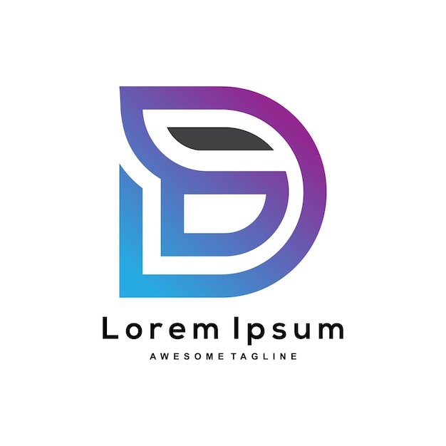 Projekt twórczego logo litery DD
