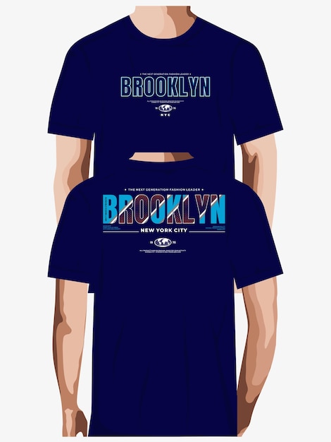 Plik wektorowy projekt typografii brooklyn dla tshirt premium vector