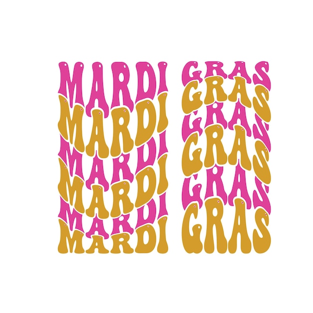 Plik wektorowy projekt typografii koszulki mardi gras