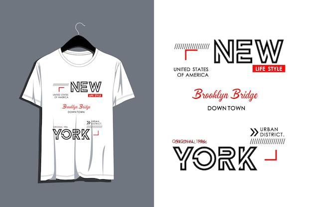 Projekt Typografii New York Brooklyn Na Koszulkę