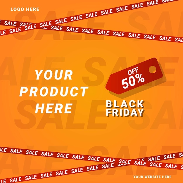 Projekt układu szablonu Black Friday Sale dla produktu reklamowego w mediach społecznościowych