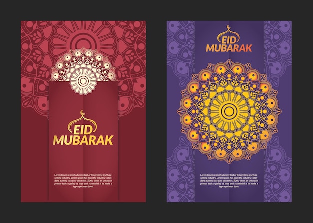 Projekt Ulotek Z Wzorem Mandali Eid Mubarak