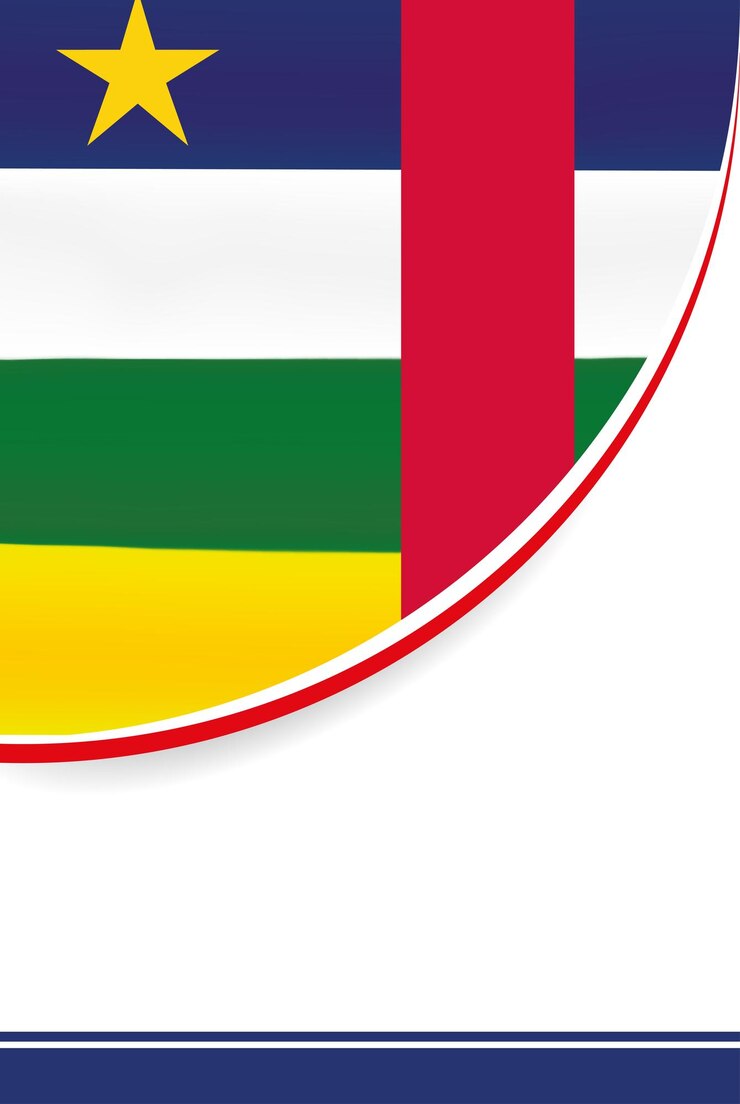 Wektor projekt ulotki dla republiki środkowoafrykańskiej i projekt ulotki dla flagi