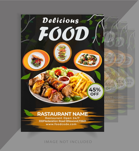 Projekt ulotki lub karty menu restauracji