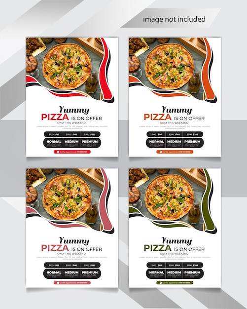 Projekt Ulotki Na Pizzę I Jedzenie W Restauracji Szablon Projektu Banera Lub Plakatu