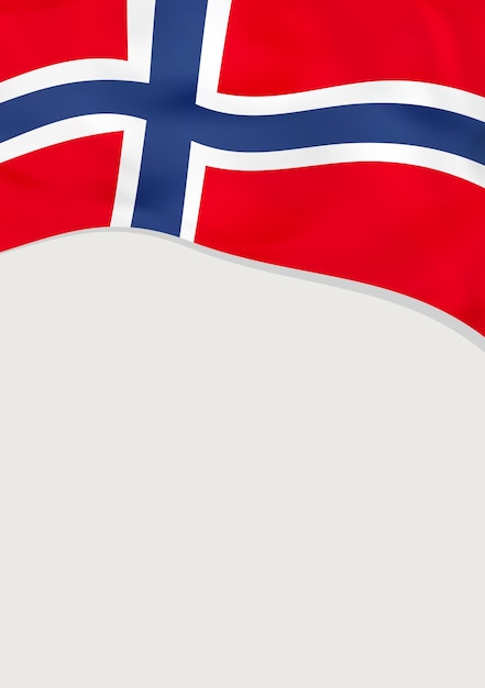 Projekt Ulotki Z Flagą Norwegii Wektor Szablon