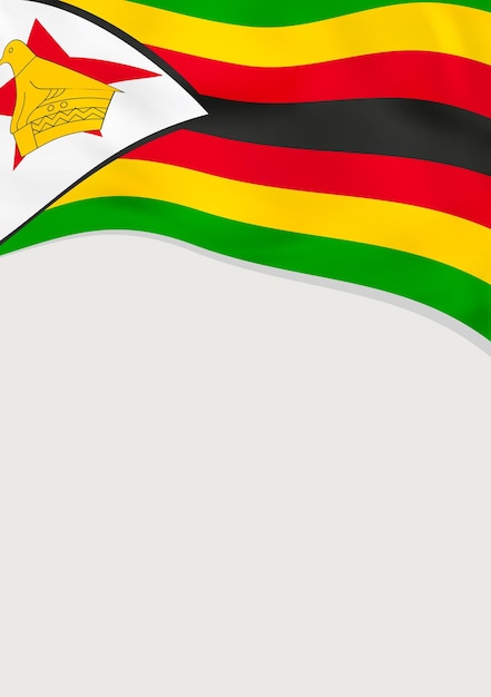 Projekt Ulotki Z Flagą Zimbabwe Wektor Szablon