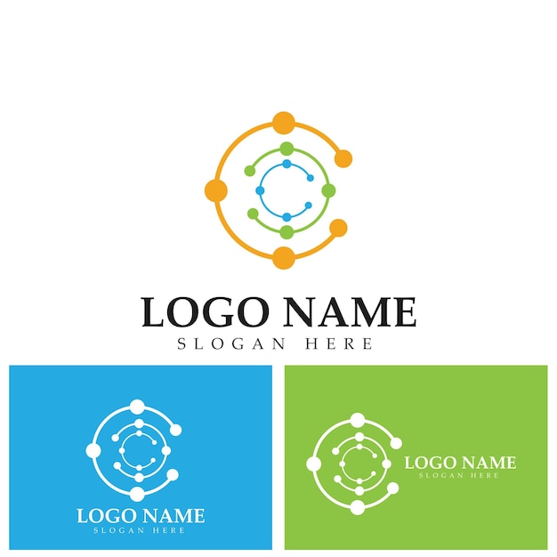 Projekt Wektor Ikona Logo Cząsteczki