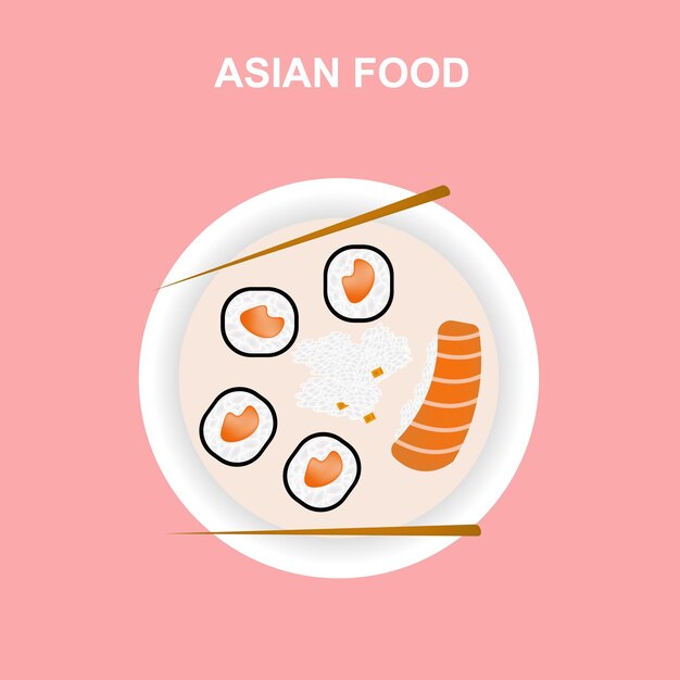 Projekt Wektora Azjatyckiego Jedzenia