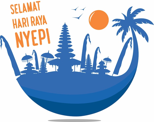 Plik wektorowy projekt wektora hari raya nyepi