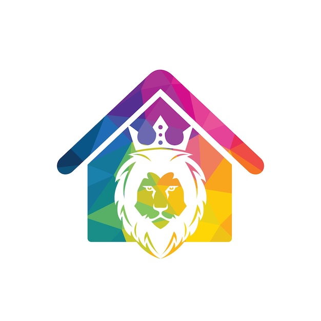 Projekt wektora logo budynku lwa