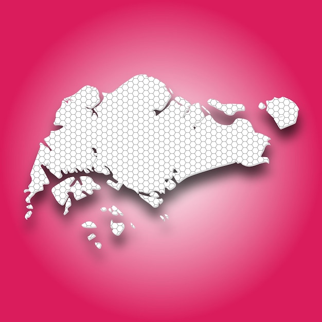 Projekt wektora mapy Singapuru w stylu wielokąta 3d z gradientowym tłem