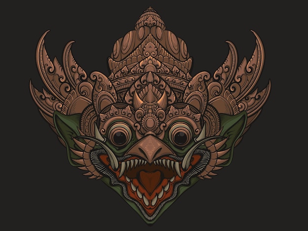 Projekt Wektora Maski Garuda Dla Sztuki I Kultury Balijskiej Koszulki
