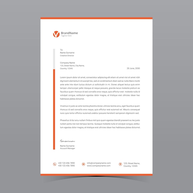 Projekt wektora papieru firmowego A4