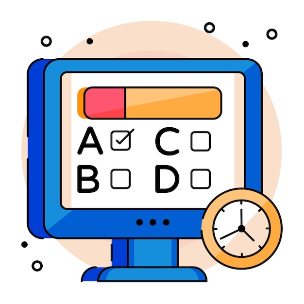 Projekt wektorowy edukacji i uczenia się testu online