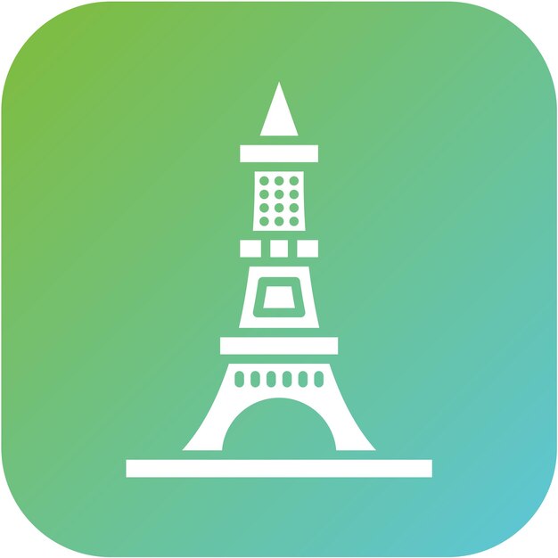 Projekt wektorowy Eiffel Tower Icon Style
