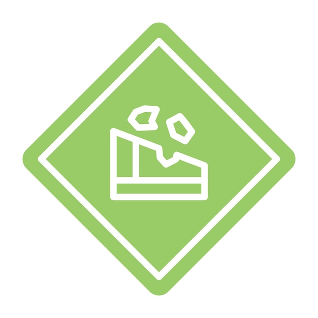 Projekt wektorowy Falling Rocks Icon Style