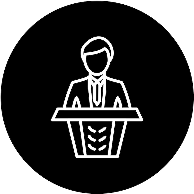 Projekt wektorowy Giving Speech Icon Style