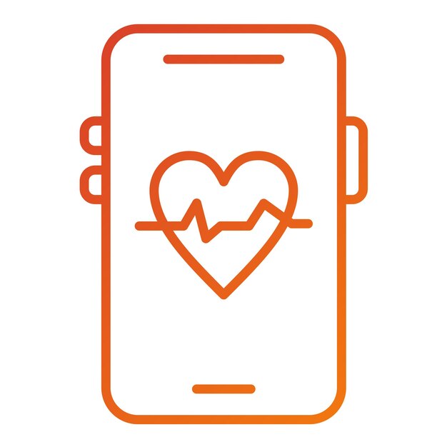 Projekt wektorowy Mobile Heart Rate Icon Style