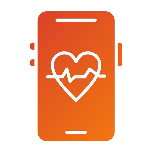 Projekt wektorowy Mobile Heart Rate Icon Style