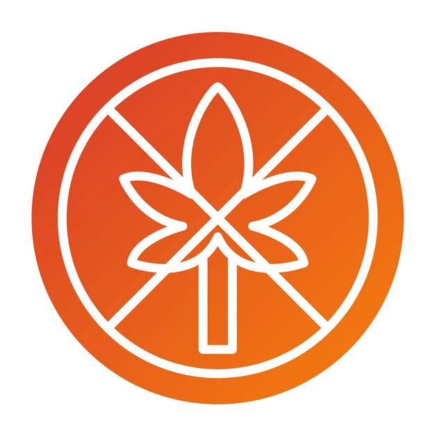 Projekt wektorowy No Thc Icon Style