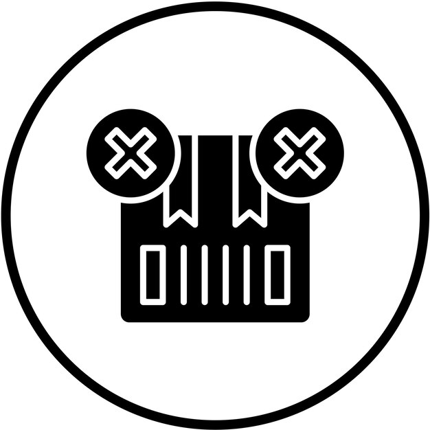 Projekt wektorowy Out of Stock Glyph Black Stroke Icon Style