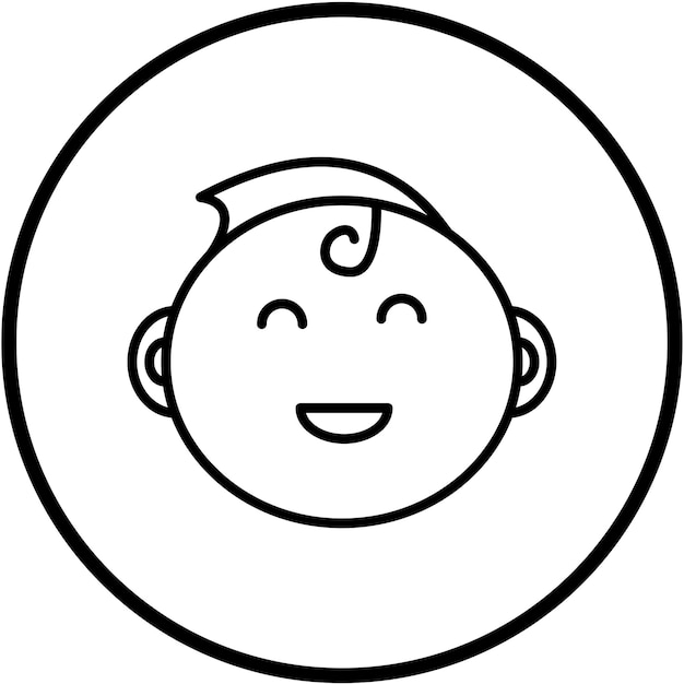 Projekt wektorowy Smiling Baby Icon Style