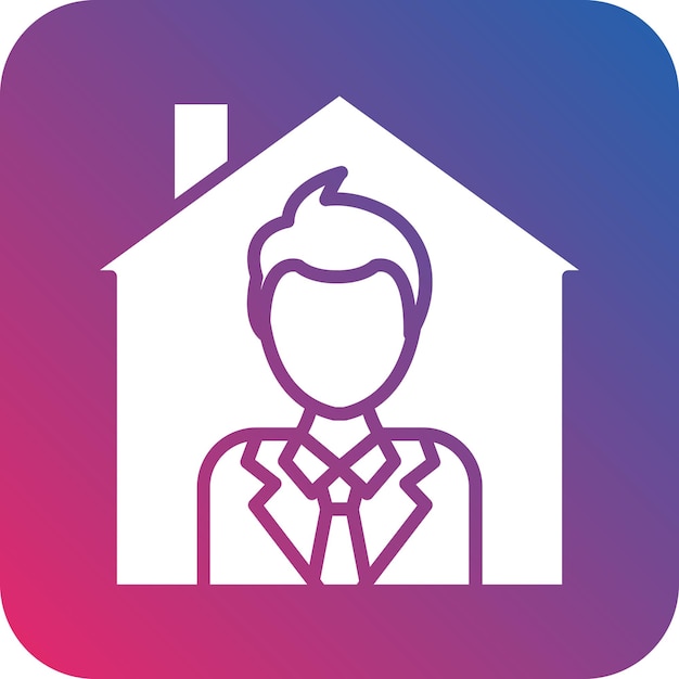 Projekt wektorowy Stay Home Icon Style