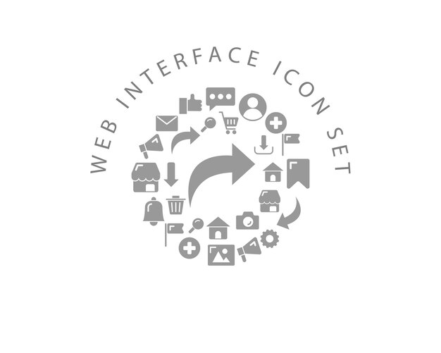 Projekt zestawu ikon interfejsu internetowego