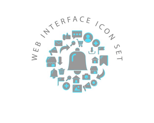 Projekt zestawu ikon interfejsu internetowego