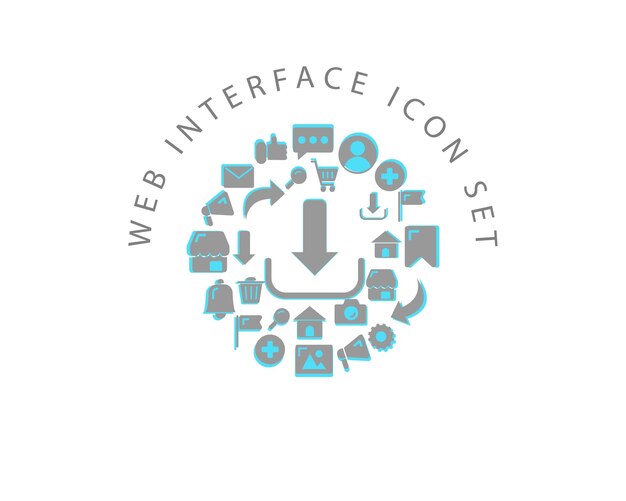 Projekt zestawu ikon interfejsu internetowego