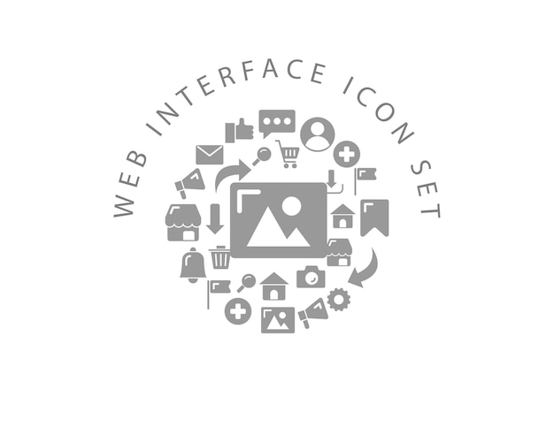 Projekt zestawu ikon interfejsu internetowego