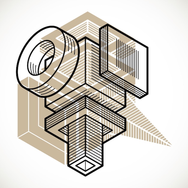 Plik wektorowy projektowanie 3d, abstrakcyjny kształt kostki wymiarowej wektorowej.
