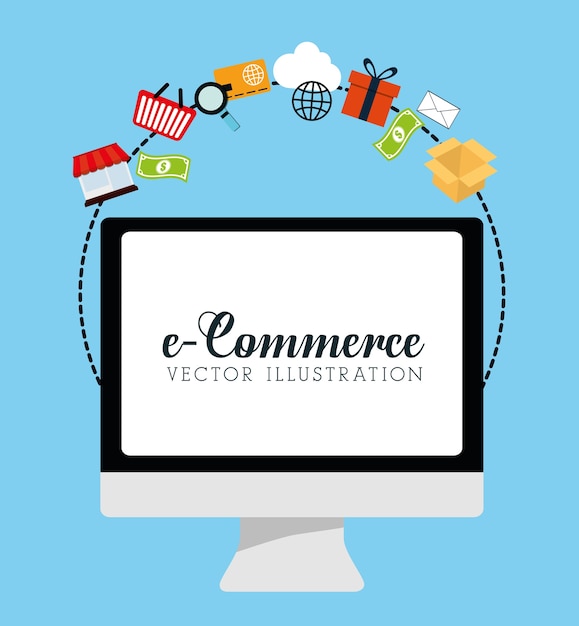 Plik wektorowy projektowanie graficzne zakupów i e-commerce