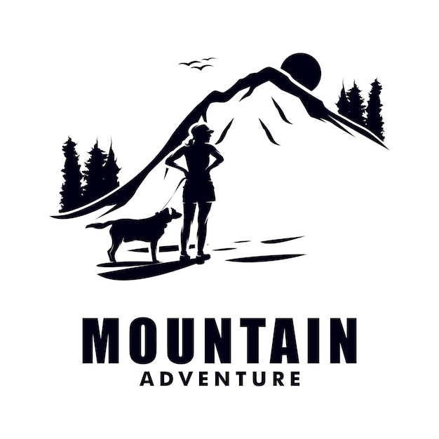 Projektowanie Logo Adventure Girl Mountain