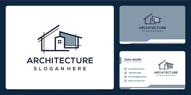 Projektowanie Logo Architektury Domu I Budynku Z Wizytówką